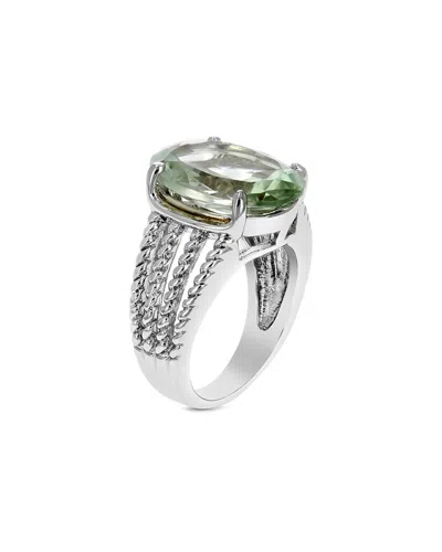Gemstones 5.50 Ct. Tw. Green Amethyst Cz Ring In Metallic