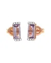Gemstones Bar 14k Rose Gold 1.08 Ct. Tw. Diamond & Pink Amethyst Earrings