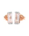 Gemstones Bar 14k Rose Gold 1.08 Ct. Tw. Diamond & Pink Quartz Earrings