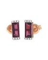 Gemstones Bar 14k Rose Gold 1.48 Ct. Tw. Diamond & Rhodolite Earrings