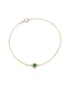 Gemstones Classic 14k 0.10 Ct. Tw. Emerald Bracelet In Gold