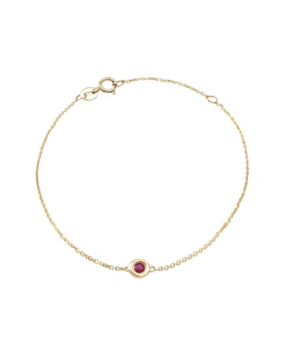 Gemstones Classic 14k 0.10 Ct. Tw. Ruby Bracelet In Gold