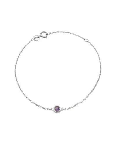 Gemstones Classic 14k 0.11 Ct. Tw. Amethyst Bracelet In Metallic