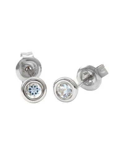 Gemstones Classic 14k 0.20 Ct. Tw. Aquamarine Earrings In Metallic