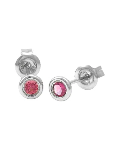 Gemstones Classic 14k 0.21 Ct. Tw. Pink Tourmaline Earrings In Metallic