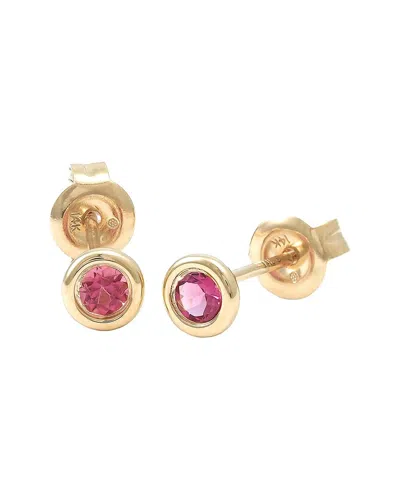 Gemstones Classic 14k 0.22 Ct. Tw. Pink Tourmaline Earrings In Gold
