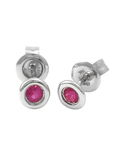 Gemstones Classic 14k 0.23 Ct. Tw. Ruby Earrings In White