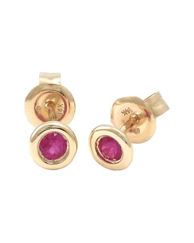 Gemstones Classic 14k 0.23 Ct. Tw. Ruby Earrings In Gold