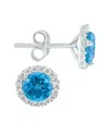 Gemstones Gem Spark 14k 1.17 Ct. Tw. Diamond Blue Topaz Studs