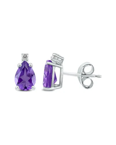 GEMSTONES GEM SPARK 14K 2.16 CT. TW. DIAMOND AMETHYST STUDS