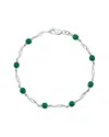 Gemstones Gem Spark Silver 1.52 Ct. Tw. Diamond Emerald Tennis Bracelet
