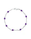Gemstones Gem Spark Silver 1.52 Ct. Tw. Diamond Amethyst Tennis Bracelet