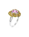 Gemstones Gold Over Silver Cz Ring In Metallic