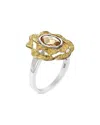 Gemstones Gold Over Silver Cz Ring In Metallic