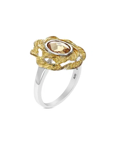 Gemstones Gold Over Silver Cz Ring