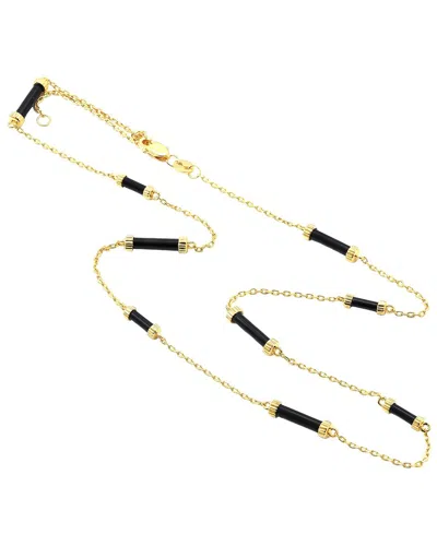 Gemstones Onyx Silver Necklace In Gold