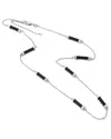 Gemstones Onyx Silver Necklace In Black