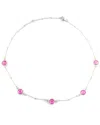 Gemstones Silver 0.03 Ct. Tw. Diamond & Pink Quartz Necklace