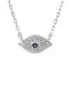 Gemstones Silver Diamond Evil Eye Necklace