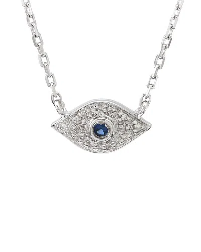 GEMSTONES SILVER 0.03 CT. TW. DIAMOND EVIL EYE NECKLACE