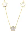 Gemstones Silver 0.10 Ct. Tw. Diamond & Pearl Shell Necklace