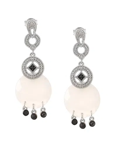 Gemstones Dnu 0 Units Sold Silver 0.1 Ct. Tw. Diamond & Grey Agate Earrings