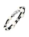 Gemstones Silver 0.15 Ct. Tw. Diamond 8-9mm Pearl Bracelet
