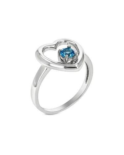 Gemstones Silver 0.20 Ct. Tw. Blue Topaz Ring In Metallic