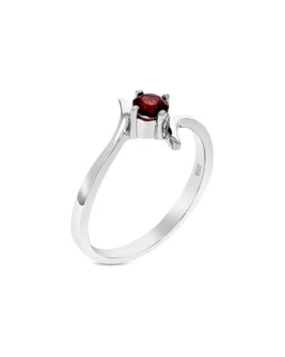 Gemstones Silver 0.25 Ct. Tw. Garnet Ring In Metallic