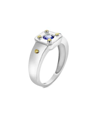 Gemstones Silver 0.25 Ct. Tw. Tanzanite Ring In Metallic