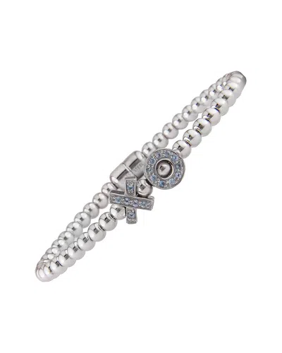 Gemstones Silver 0.29 Ct. Tw. Blue Topaz Bangle Bracelet In Metallic