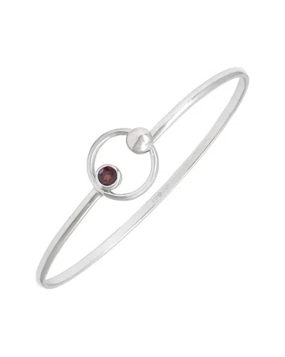 GEMSTONES SILVER 0.32 CT. TW. GARNET BANGLE BRACELET