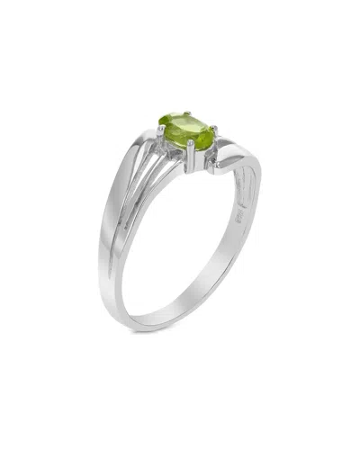 Gemstones Silver 0.40 Ct. Tw. Peridot Ring In Metallic