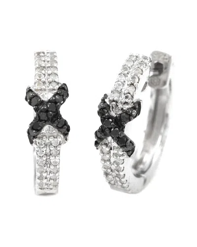 Gemstones Silver 0.41 Ct. Tw. Diamond & White Topaz Earrings In Metallic