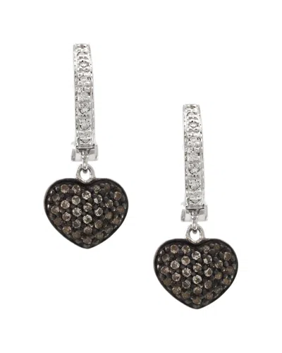 Gemstones Silver 0.43 Ct. Tw. Diamond & White Topaz Earrings