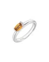 Gemstones Silver 0.46 Ct. Tw. Diamond & Citrine Ring