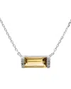 Gemstones Silver 0.49 Ct. Tw. Diamond & Citrine Necklace
