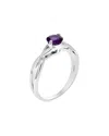 Gemstones Silver 0.50 Ct. Tw. Purple Amethyst Ring In Metallic