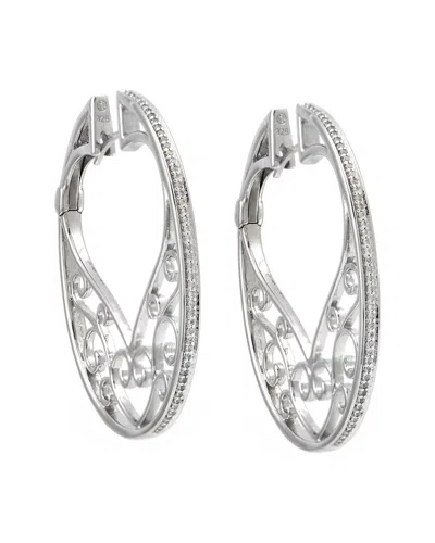 Gemstones Silver 0.55 Ct. Tw. Diamond & White Topaz Earrings