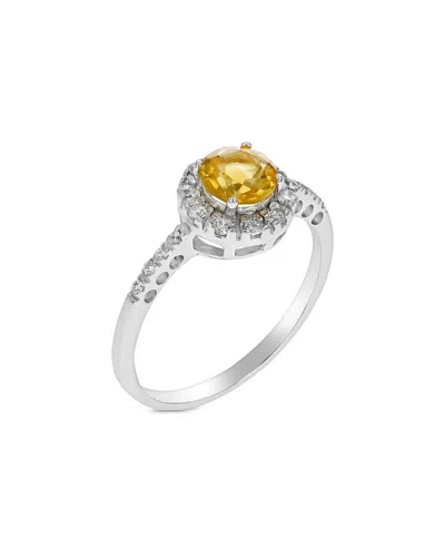 Gemstones Silver 0.60 Ct. Tw. Citrine Cz Ring In Metallic