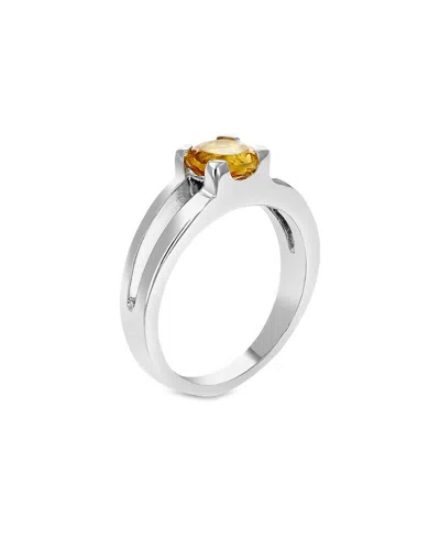 Gemstones Silver 0.60 Ct. Tw. Citrine Ring In Metallic