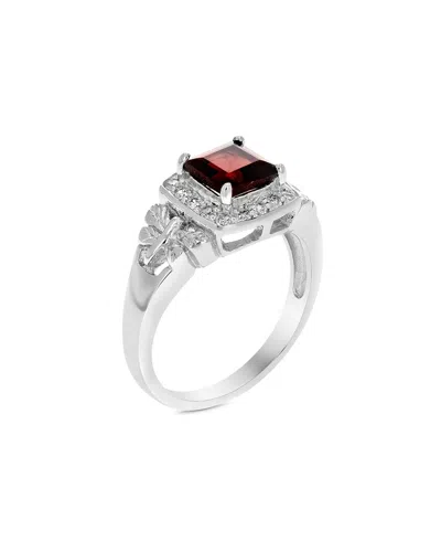 Gemstones Silver 0.60 Ct. Tw. Garnet Cz Ring In Red