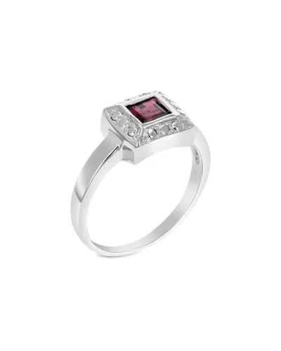 Gemstones Silver 0.60 Ct. Tw. Garnet Ring In Metallic