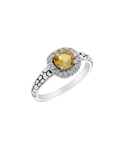 Gemstones Silver 0.65 Ct. Tw. Citrine Cz Ring In Metallic