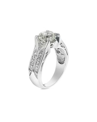 Gemstones Silver 0.65 Ct. Tw. Green Amethyst Cz Ring In Metallic