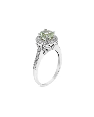 Gemstones Silver 0.65 Ct. Tw. Green Amethyst Cz Ring In Metallic