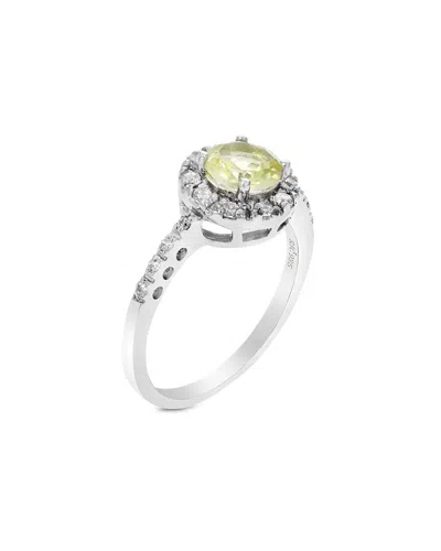 Gemstones Silver 0.65 Ct. Tw. Lemon Quartz Cz Ring In Metallic