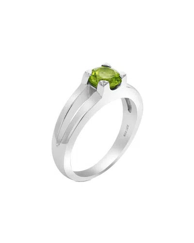 Gemstones Silver 0.65 Ct. Tw. Peridot Ring In Metallic