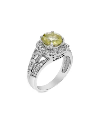 Gemstones Silver 0.70 Ct. Tw. Lemon Quartz Cz Ring