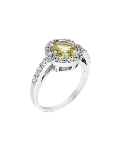 Gemstones Silver 0.70 Ct. Tw. Lemon Quartz Cz Ring In Metallic